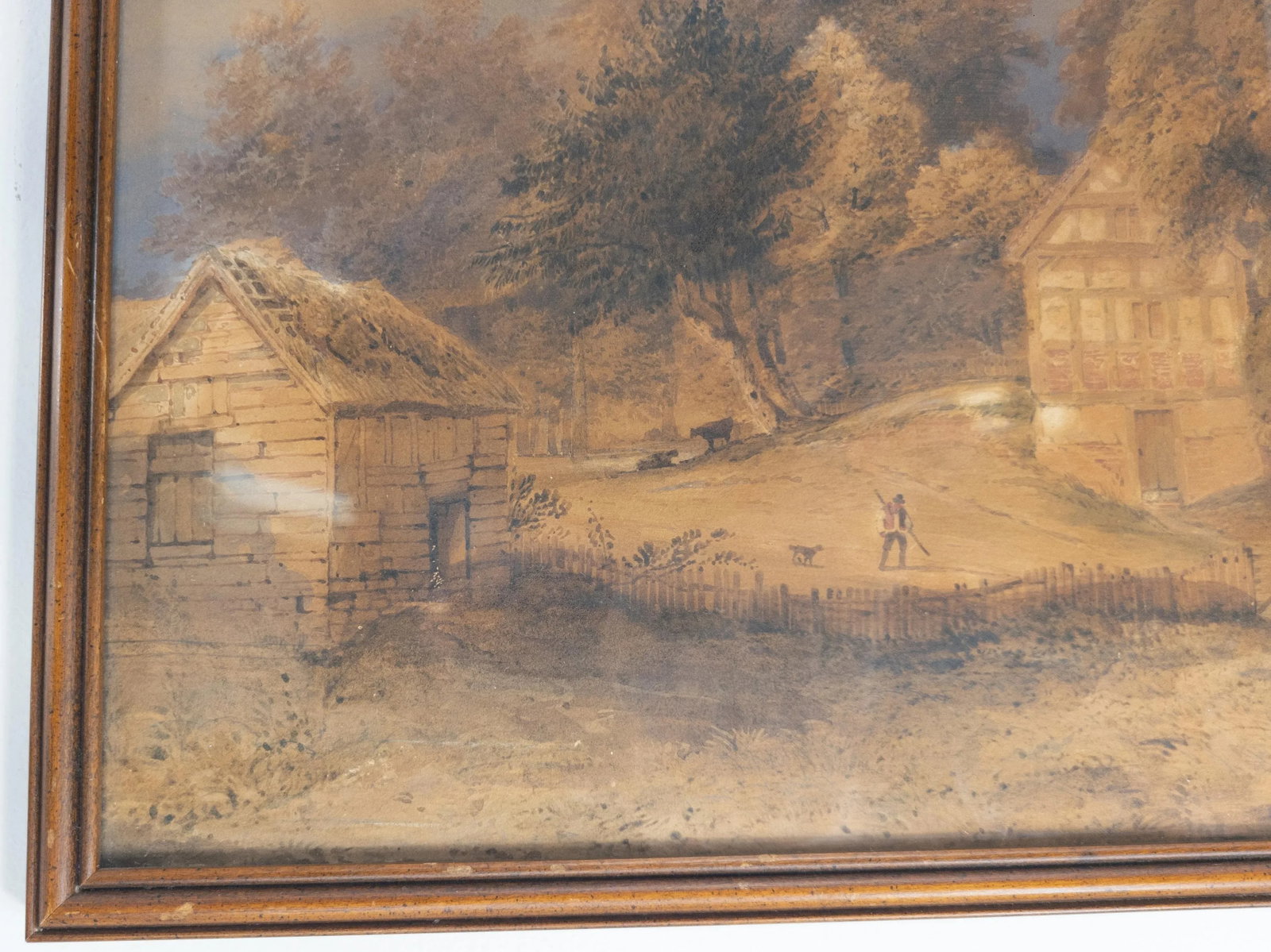 19th Century English Watercolor Landscape Painting With Cows - 4