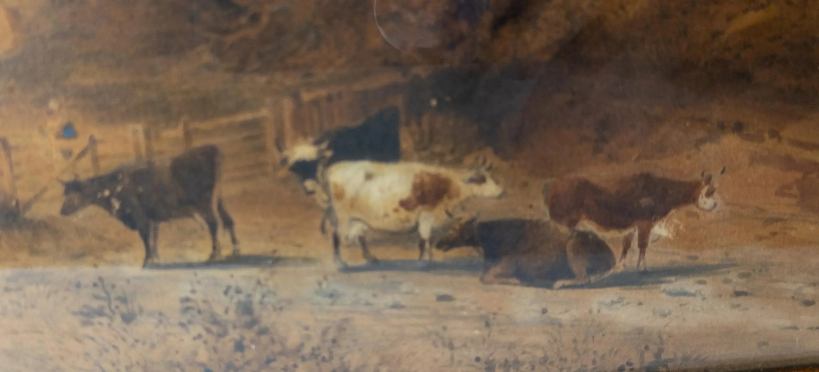 19th Century English Watercolor Landscape Painting With Cows - 8