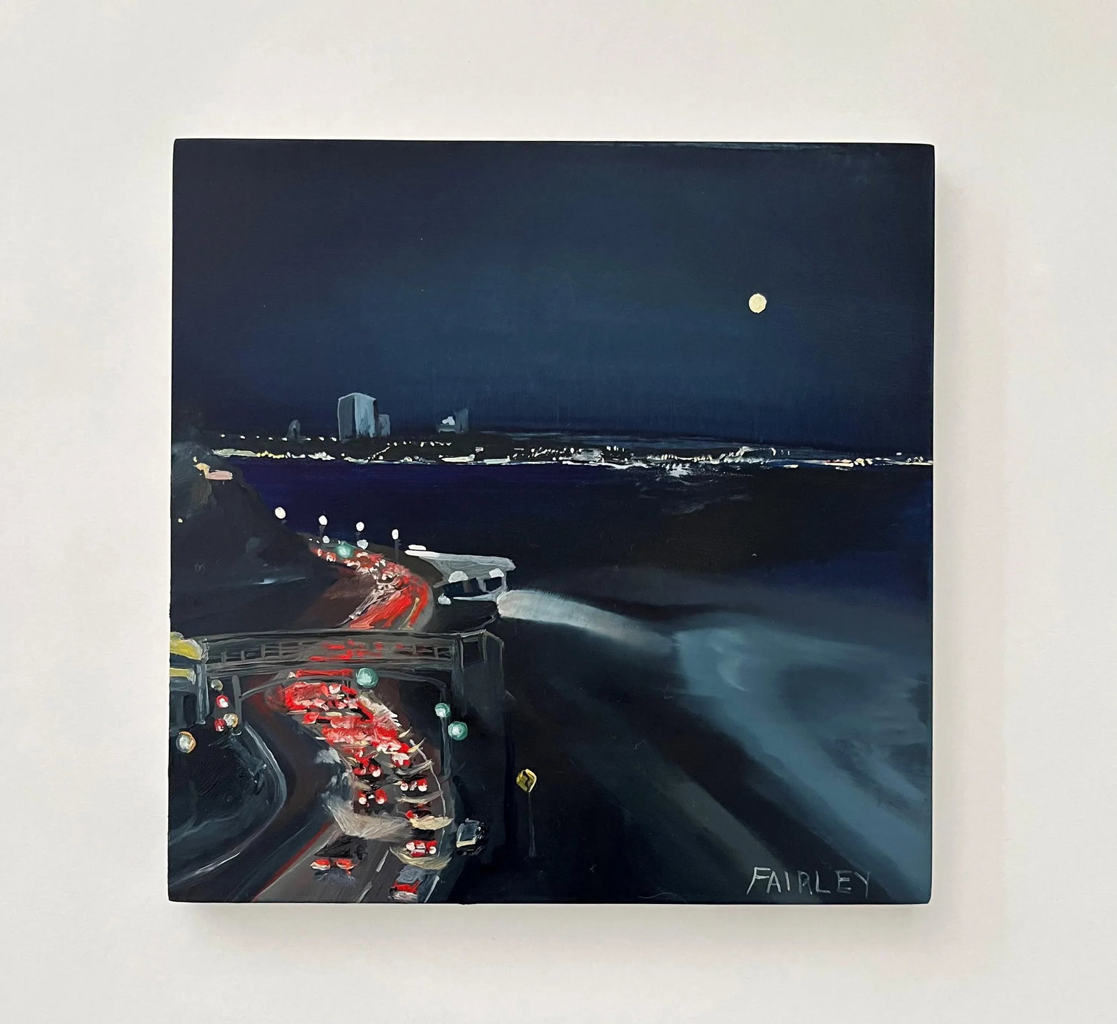 PCH at Porto Marina Nocturne; Full Moon, Original Painting by Jessica Fairley - 3