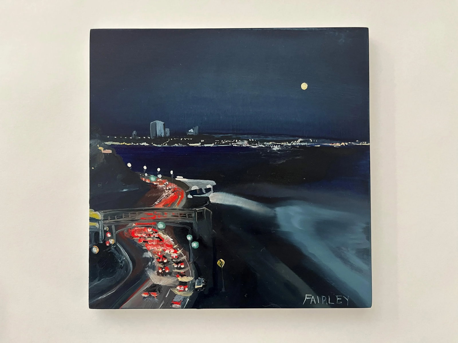 PCH at Porto Marina Nocturne; Full Moon, Original Painting by Jessica Fairley - 5