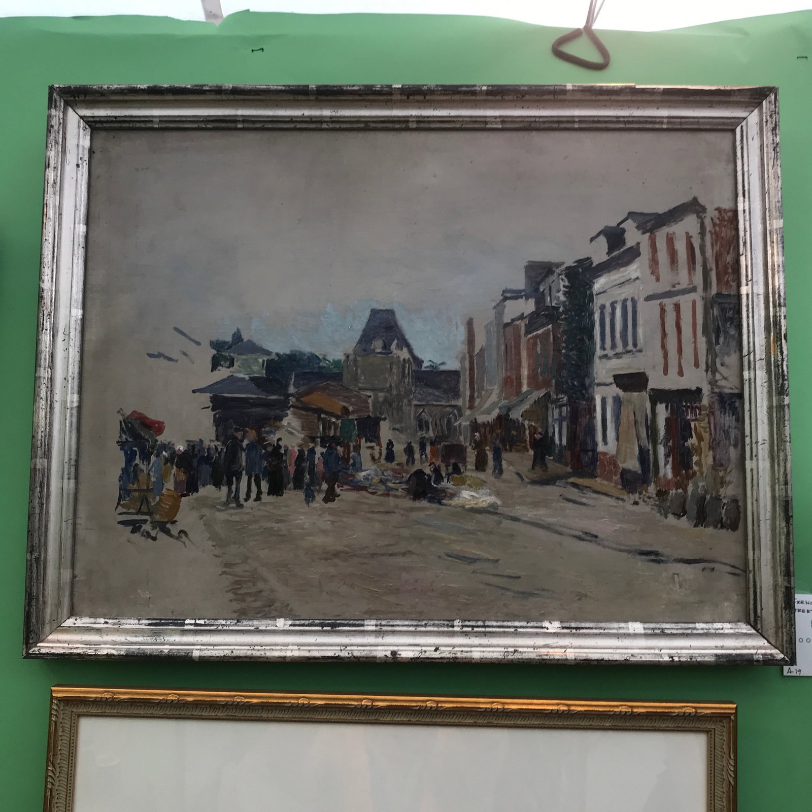 Mid-Century French Street Scene Oil Painting - 7