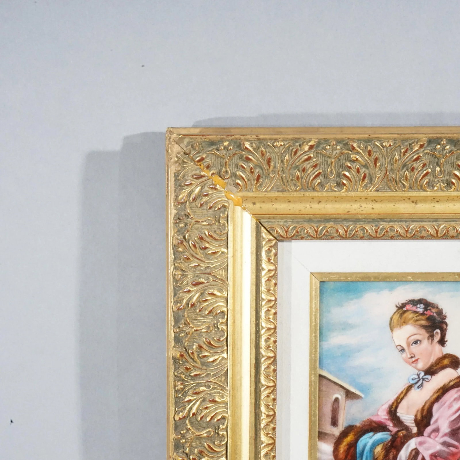 French Limoges Enamel on Copper Portrait Painting of a Woman, 20th Century - 3