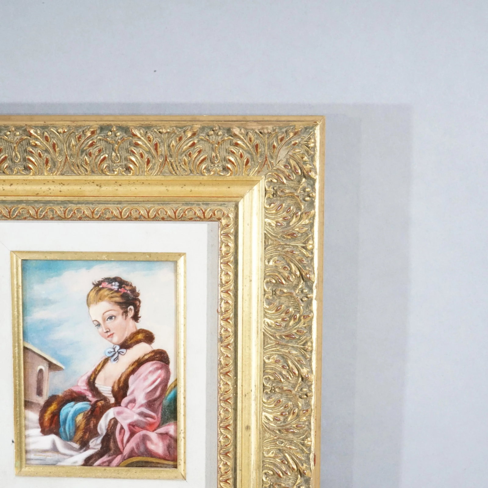 French Limoges Enamel on Copper Portrait Painting of a Woman, 20th Century - 4