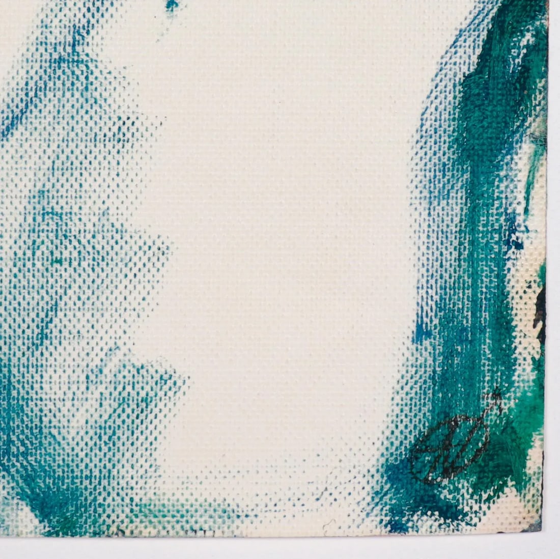 Moody Figure in Blue 20th Century Oil on Paper - 2
