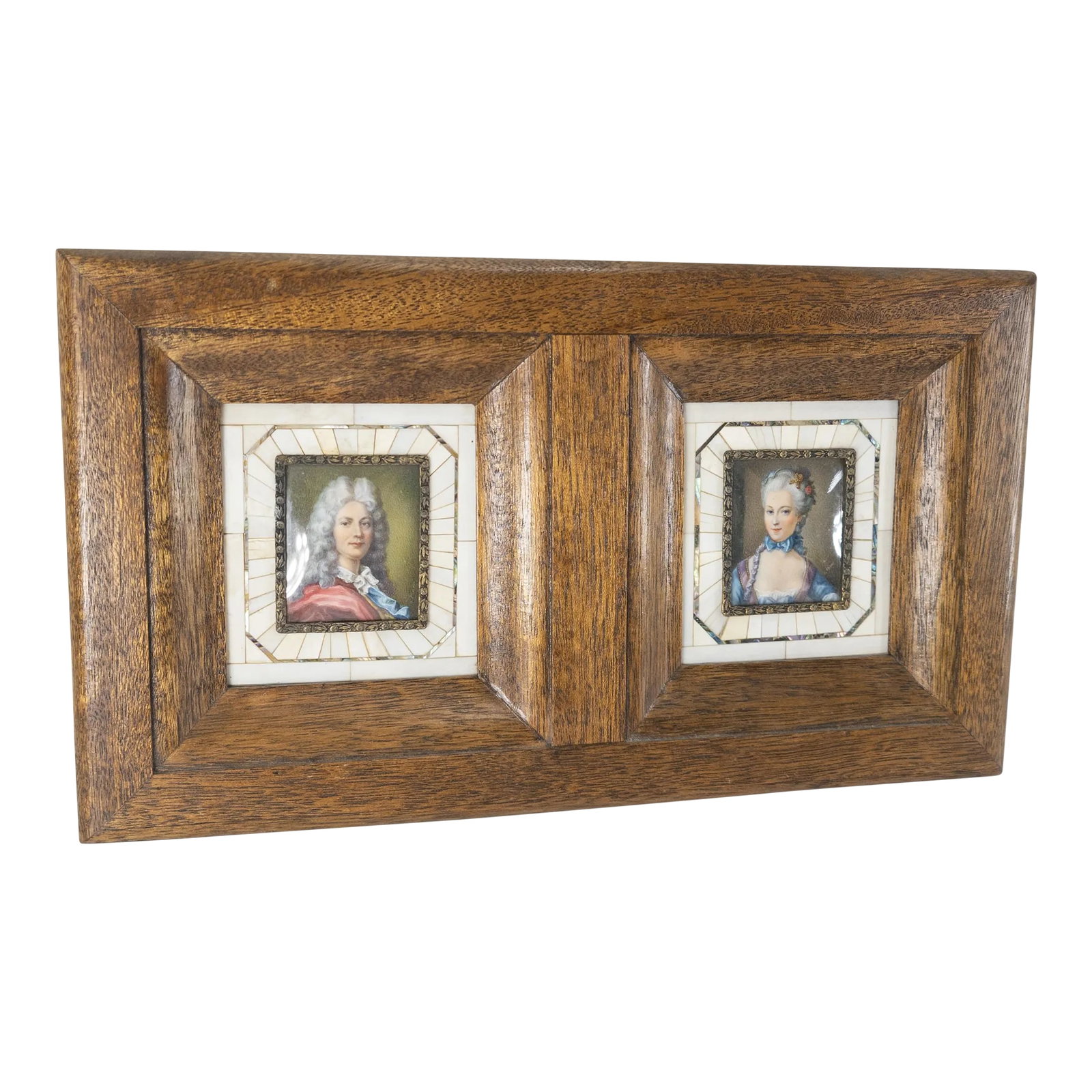 19th Century Pair of French Framed Miniature Watercolor Portraits: We are selling this pair of Miniature portrait paintings in wood frame. These two portraits appear to be 19th century and probably French, they are well executed and both signed A Plimer but it is scr