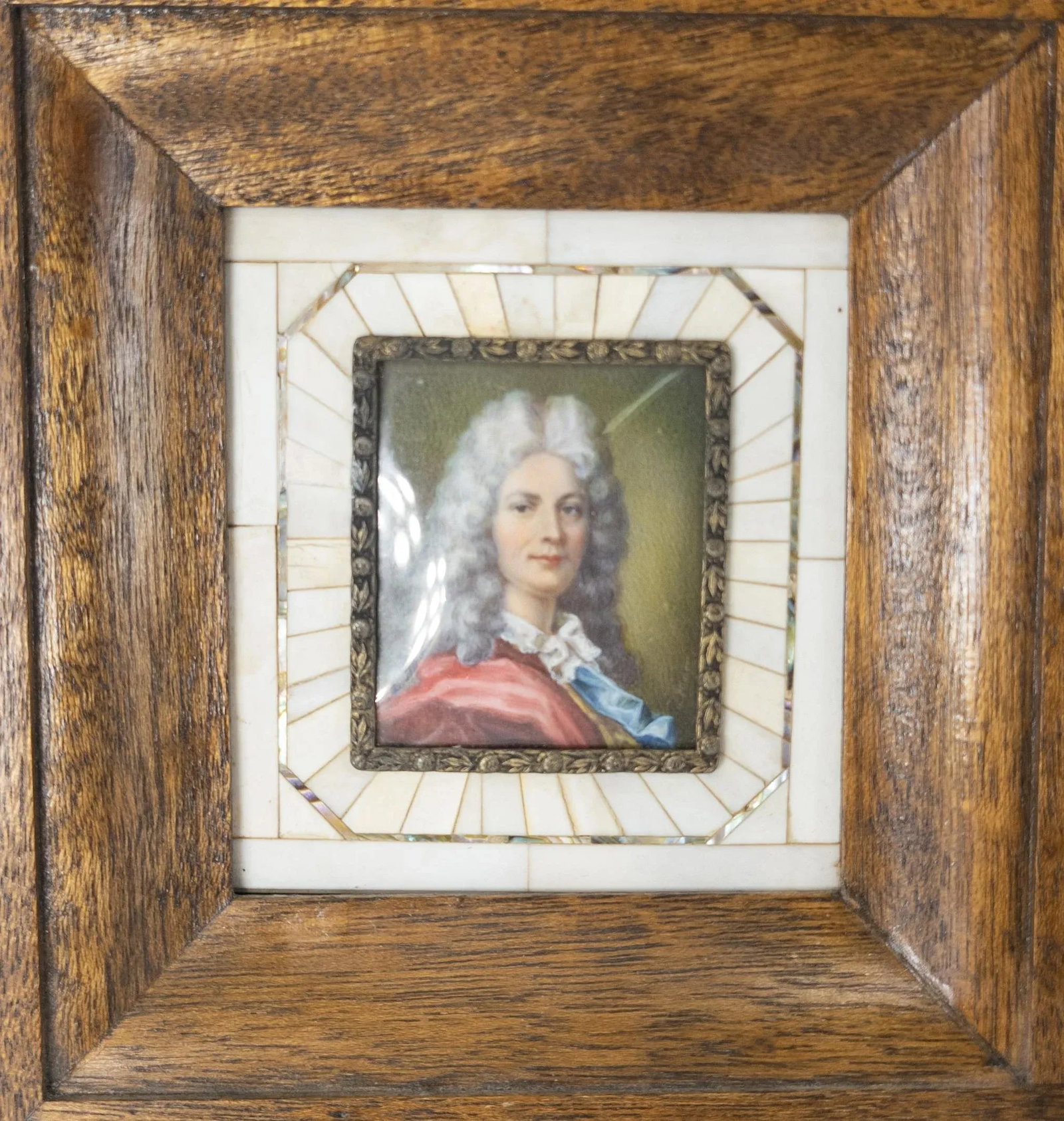 19th Century Pair of French Framed Miniature Watercolor Portraits - 3