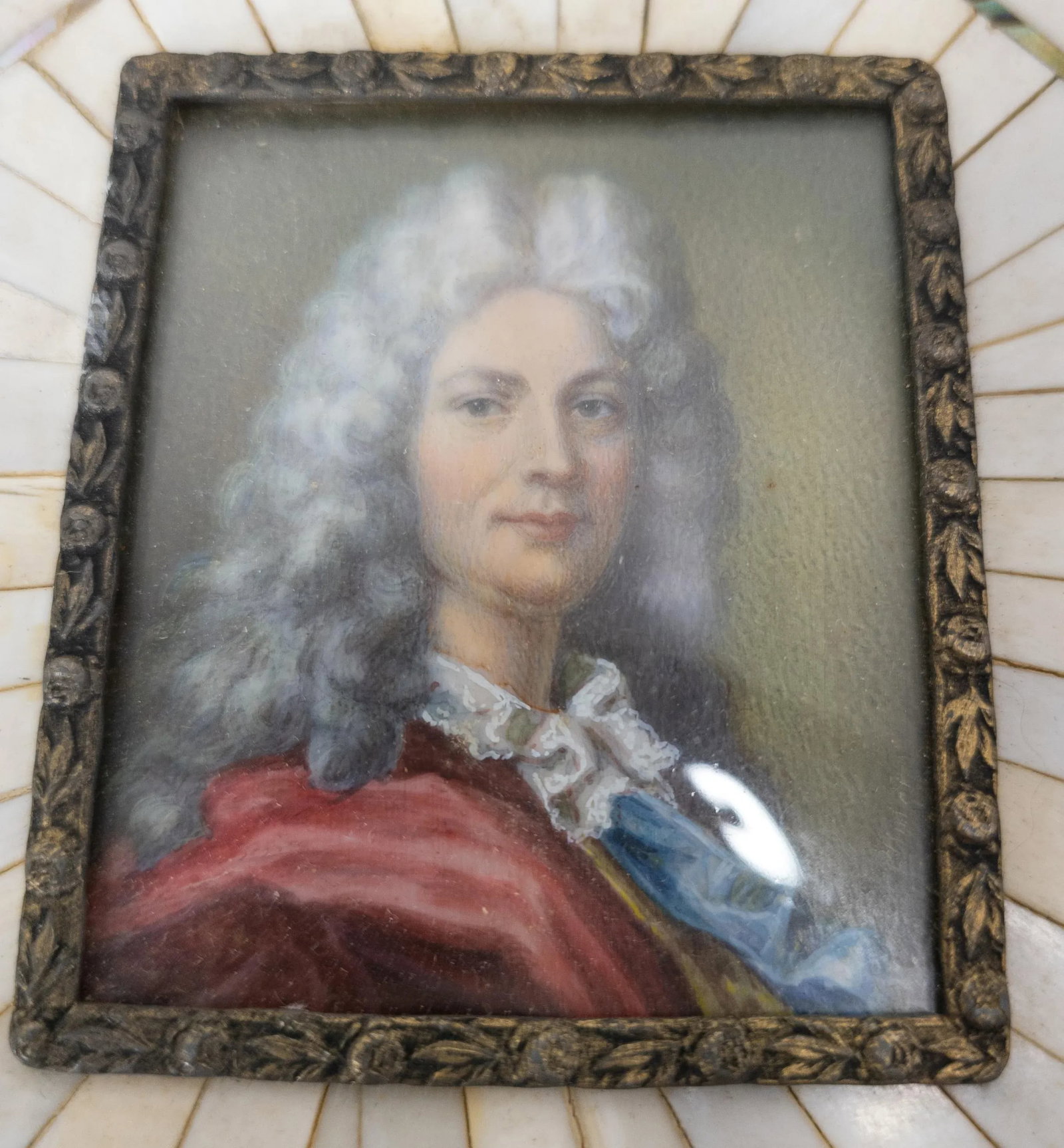 19th Century Pair of French Framed Miniature Watercolor Portraits - 6