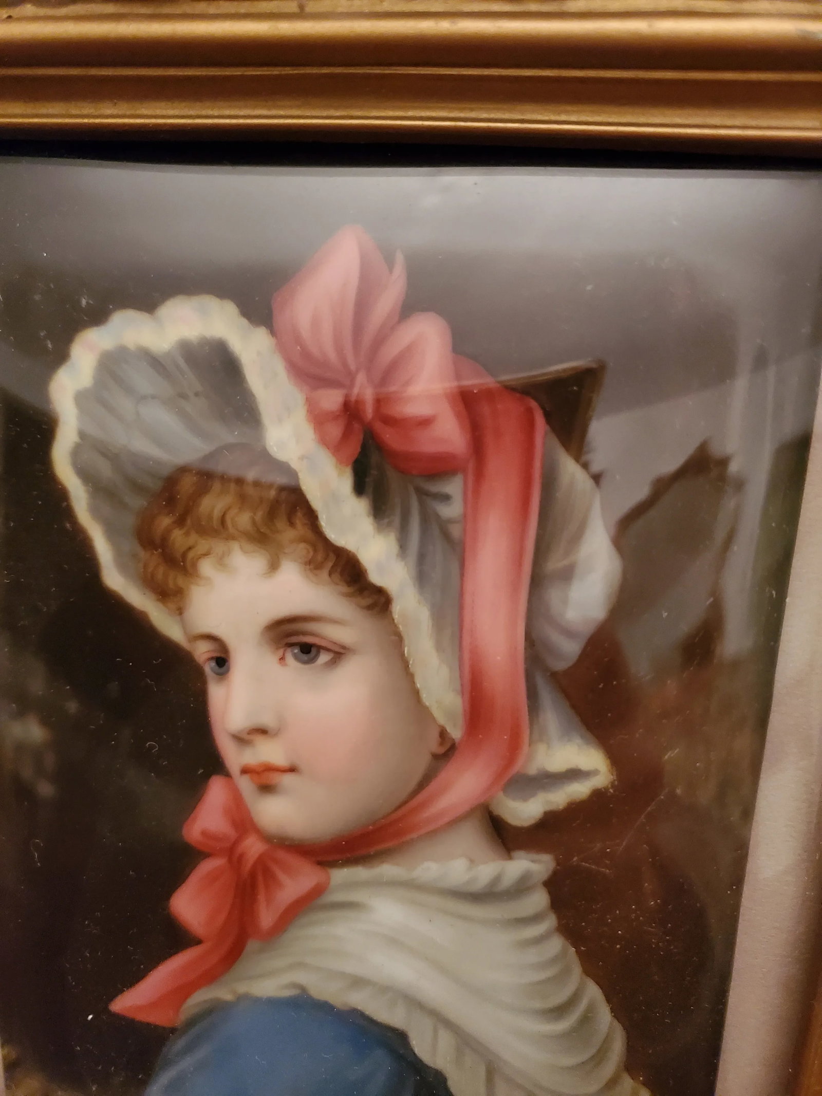 Antique Kpm Plaque Style Hand Painted Porcelain of Lady - 2