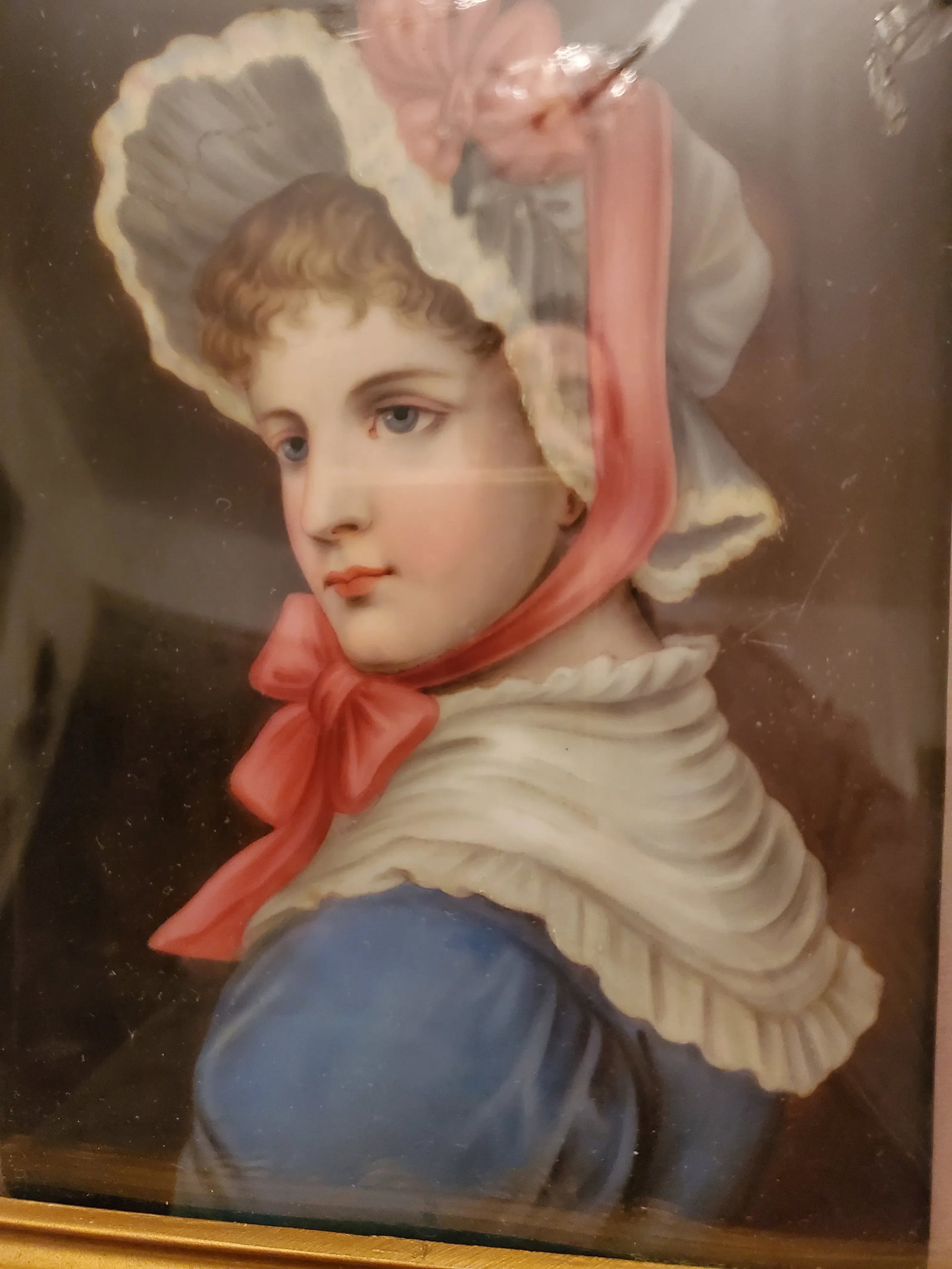 Antique Kpm Plaque Style Hand Painted Porcelain of Lady - 5