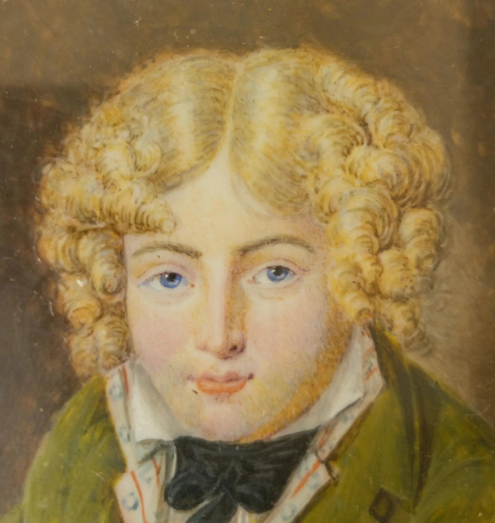 19th Century French Miniature Watercolor Portrait Painting of a Boy After Daniel Saint - 8