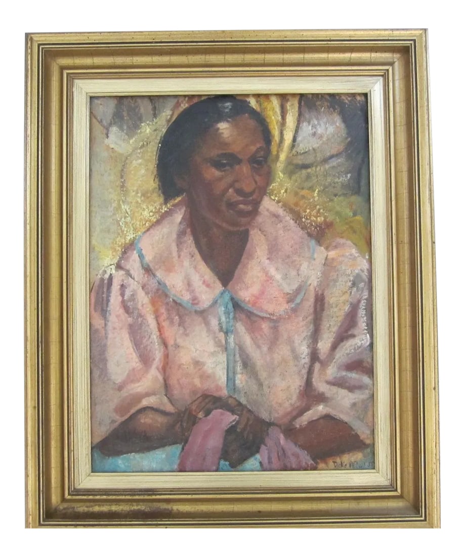 "Woman in a Pink Bathrobe" Painting: This woman looks like how I feel, when I'm still not done. However you choose to see her, she evokes emotion. And maybe that's why, I love her! She hung on my portrait wall for years. She is signed