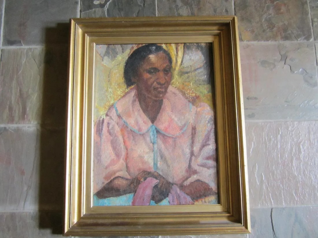"Woman in a Pink Bathrobe" Painting - 2