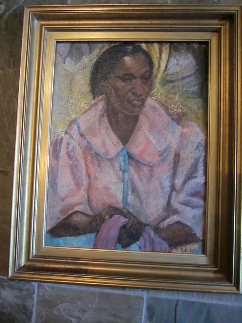 "Woman in a Pink Bathrobe" Painting - 3