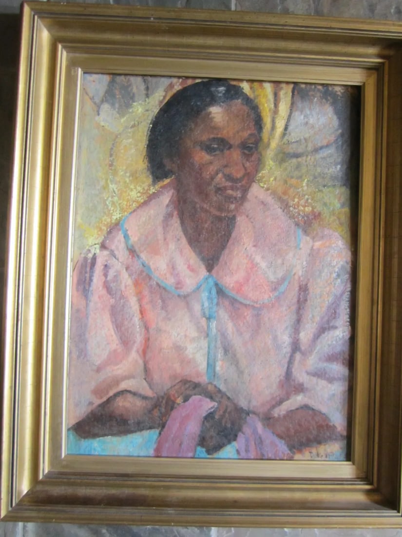 "Woman in a Pink Bathrobe" Painting - 4