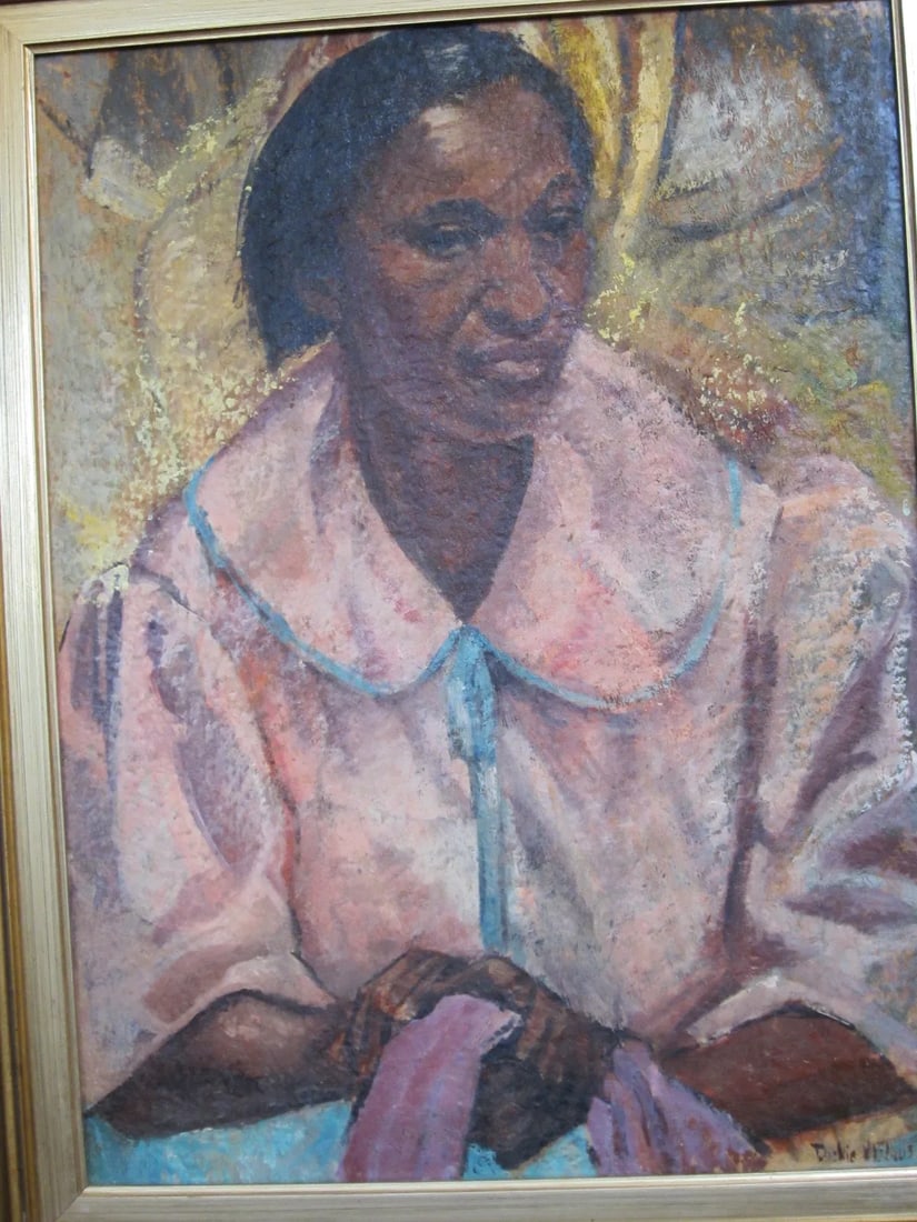 "Woman in a Pink Bathrobe" Painting - 5