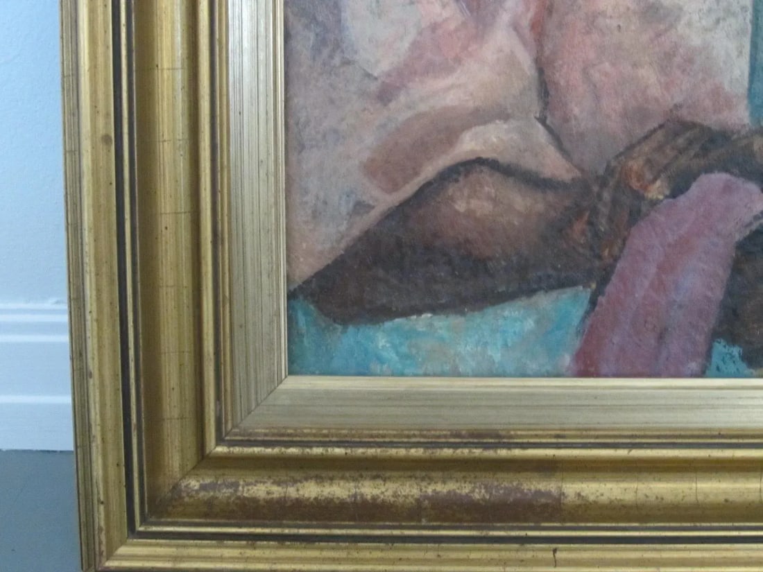 "Woman in a Pink Bathrobe" Painting - 9