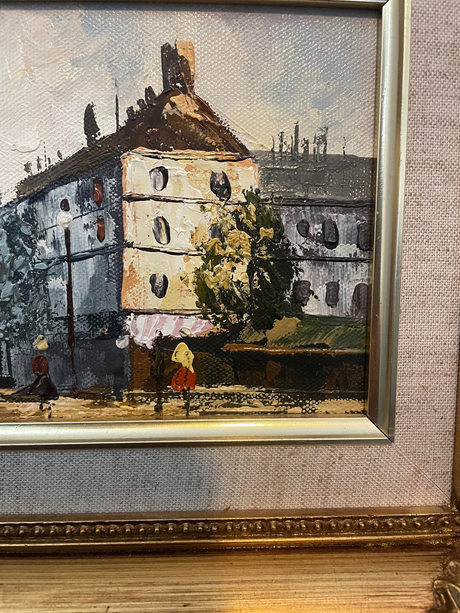 Mid 20th Century European Street Scene Original Framed Painting - 5