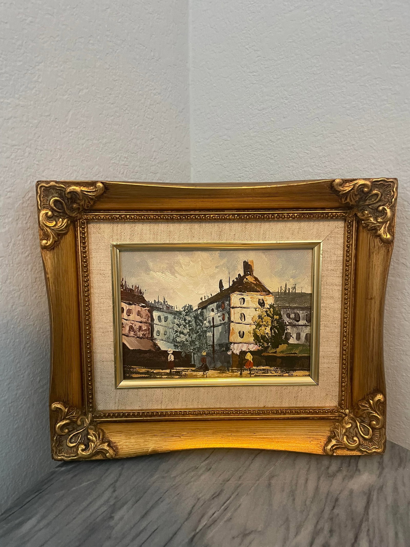 Mid 20th Century European Street Scene Original Framed Painting - 8