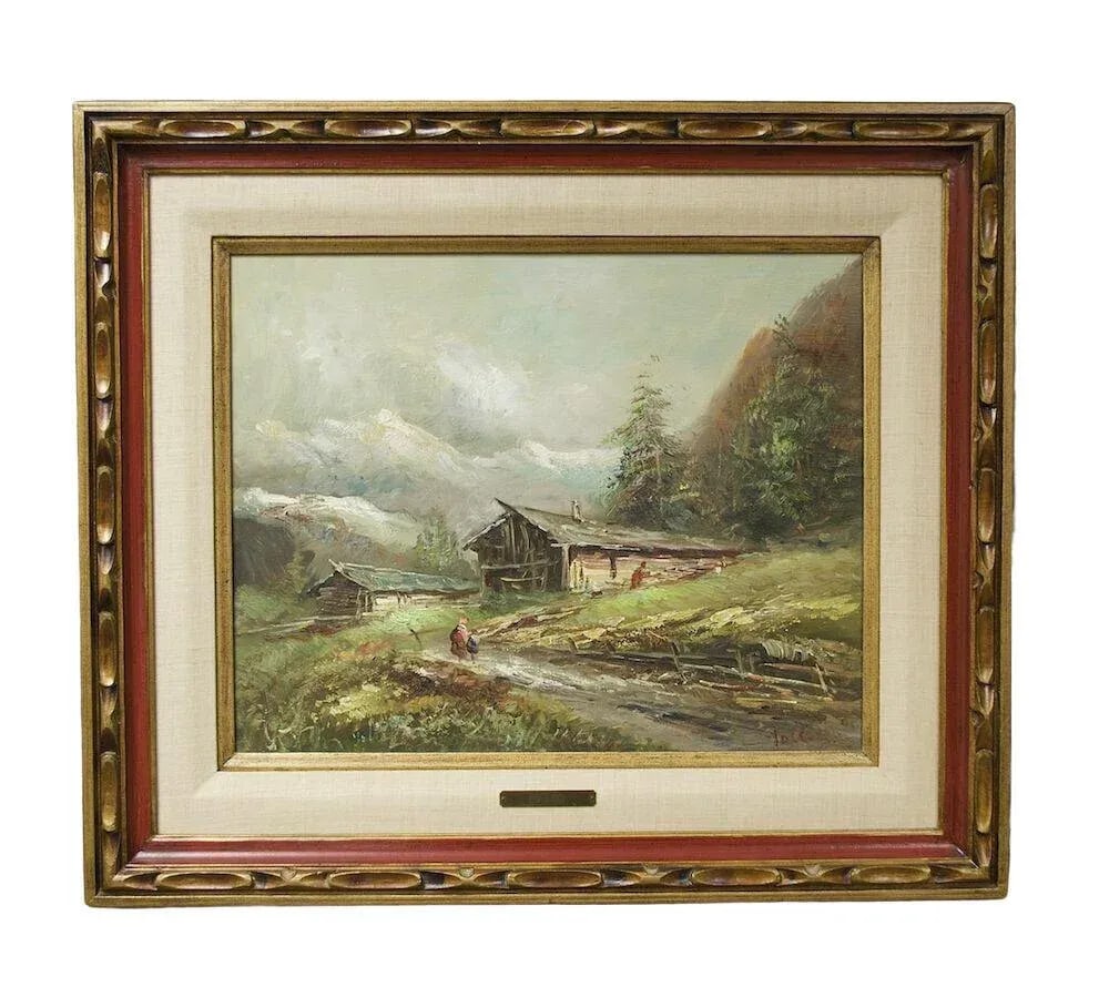 Follini Oil Painting W/Linen Mat Border - 10