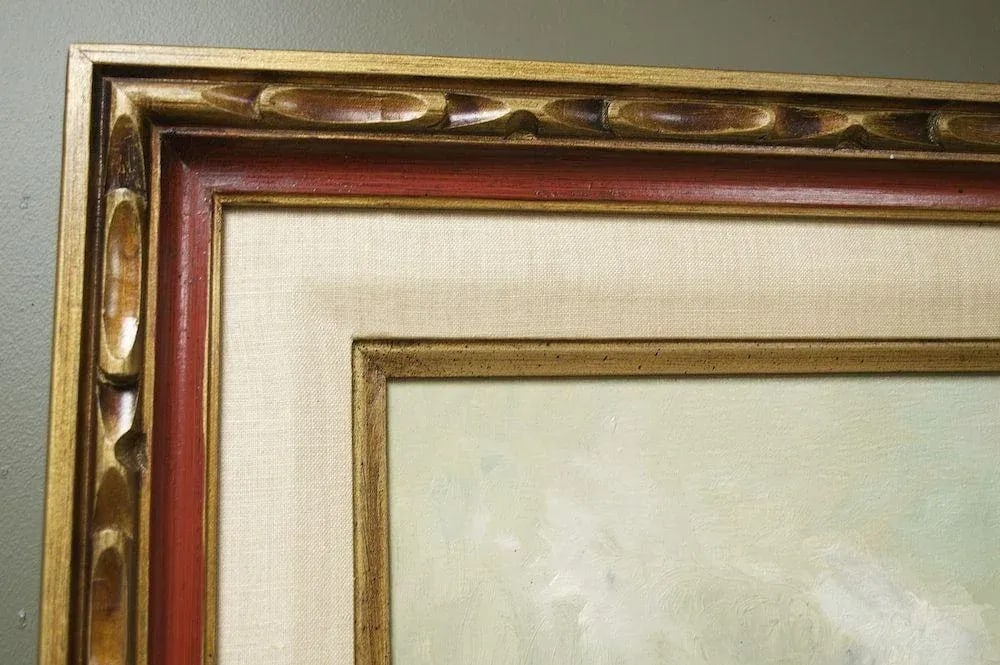 Follini Oil Painting W/Linen Mat Border - 3
