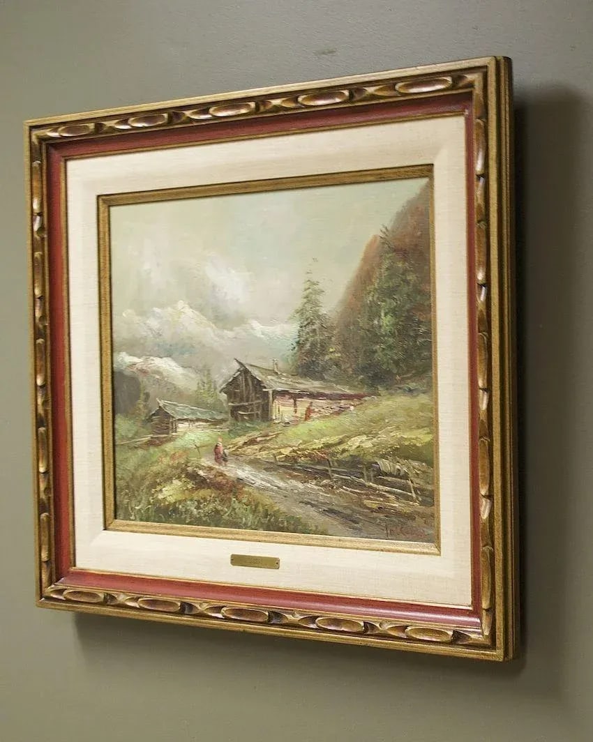 Follini Oil Painting W/Linen Mat Border - 4