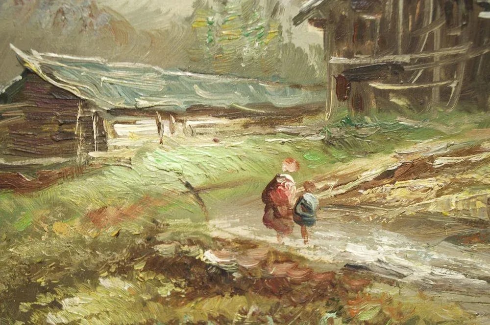 Follini Oil Painting W/Linen Mat Border - 5