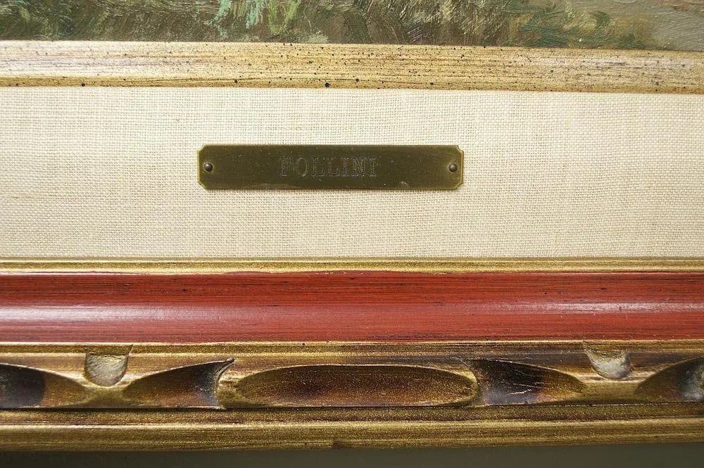 Follini Oil Painting W/Linen Mat Border - 7