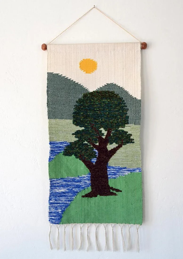 Mid-Century Nature Scene Tapestry Wallhanging - 12