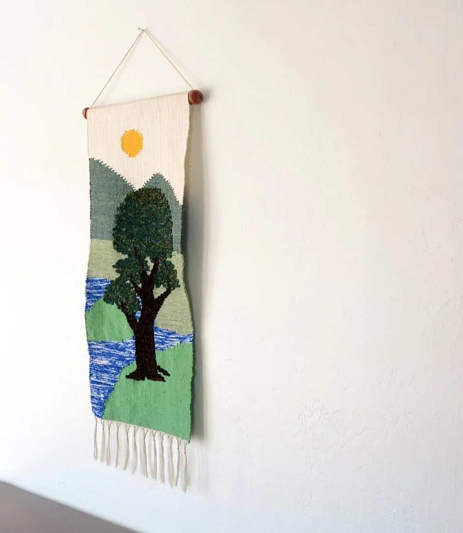 Mid-Century Nature Scene Tapestry Wallhanging - 7