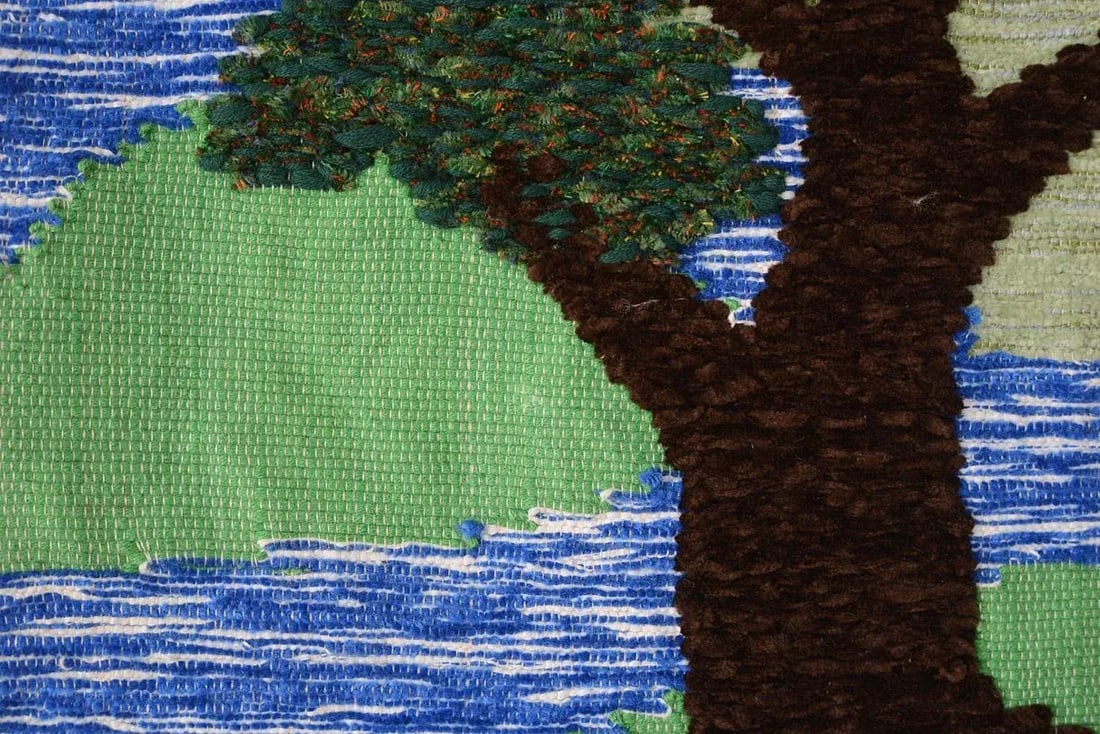 Mid-Century Nature Scene Tapestry Wallhanging - 8