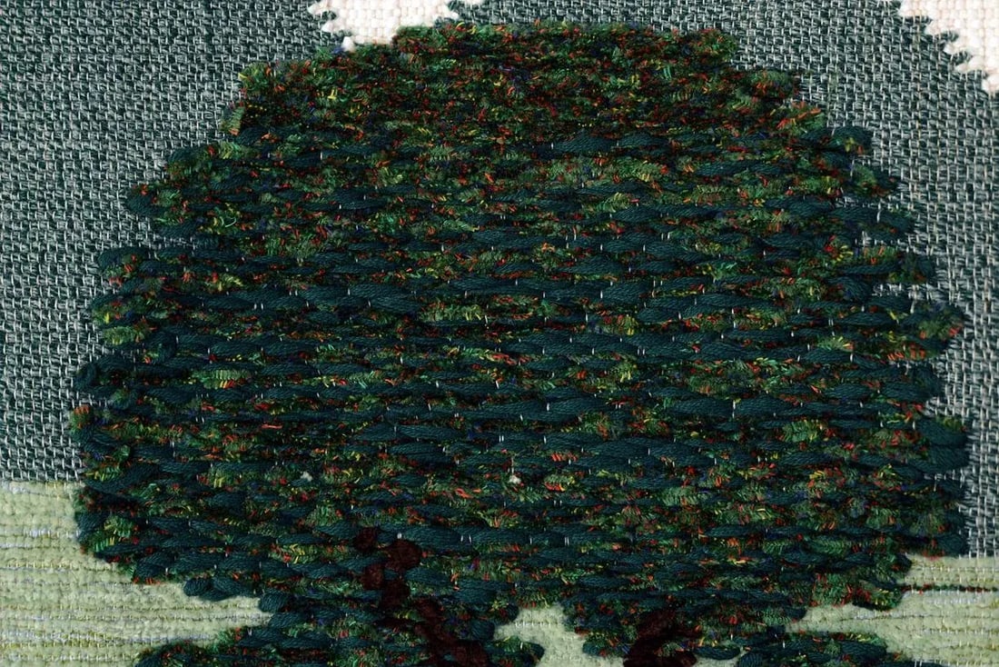 Mid-Century Nature Scene Tapestry Wallhanging - 9