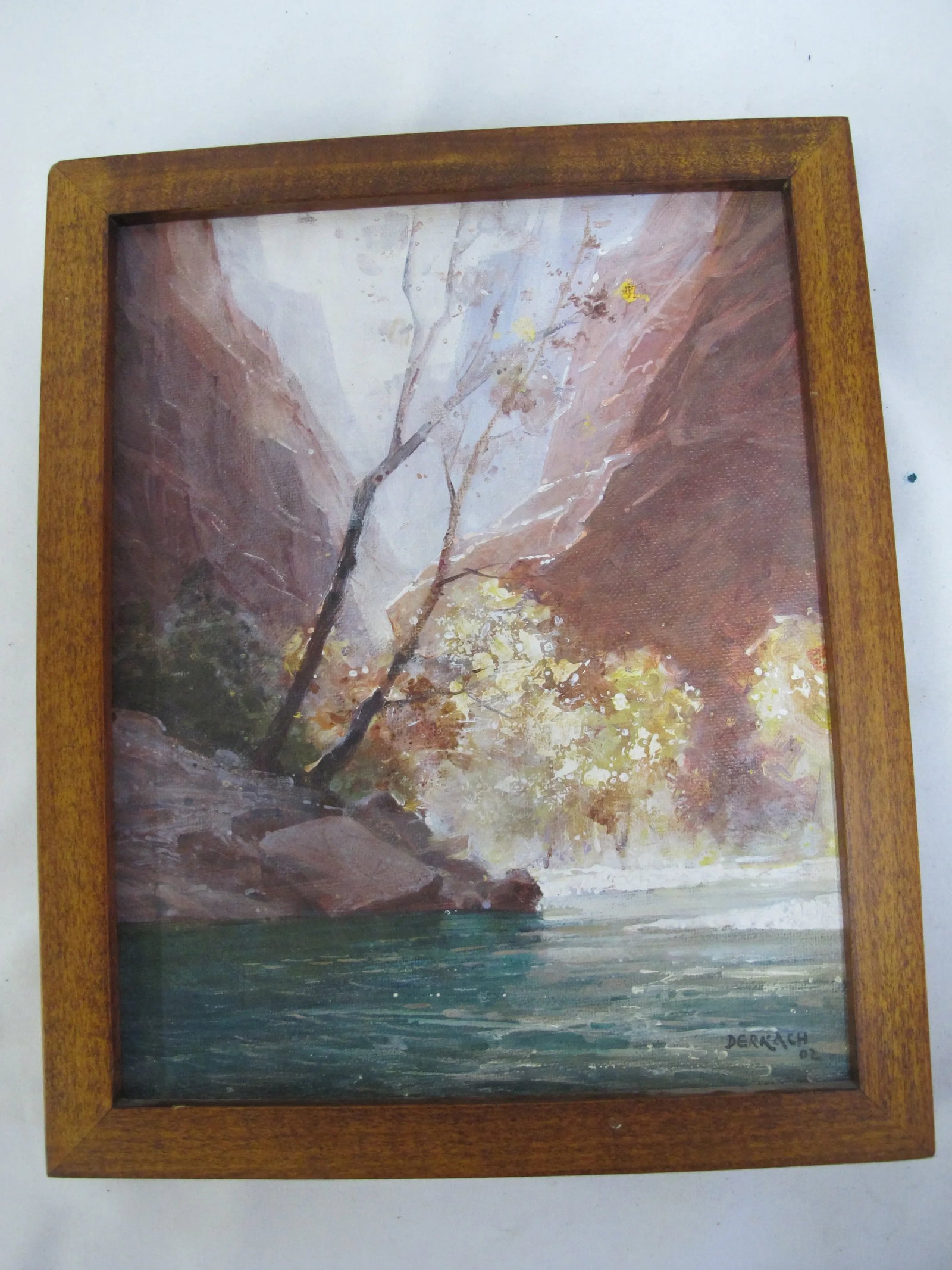 Vladimir Derkach Signed Original Autumn Canyon Landscape Oil Painting - 5