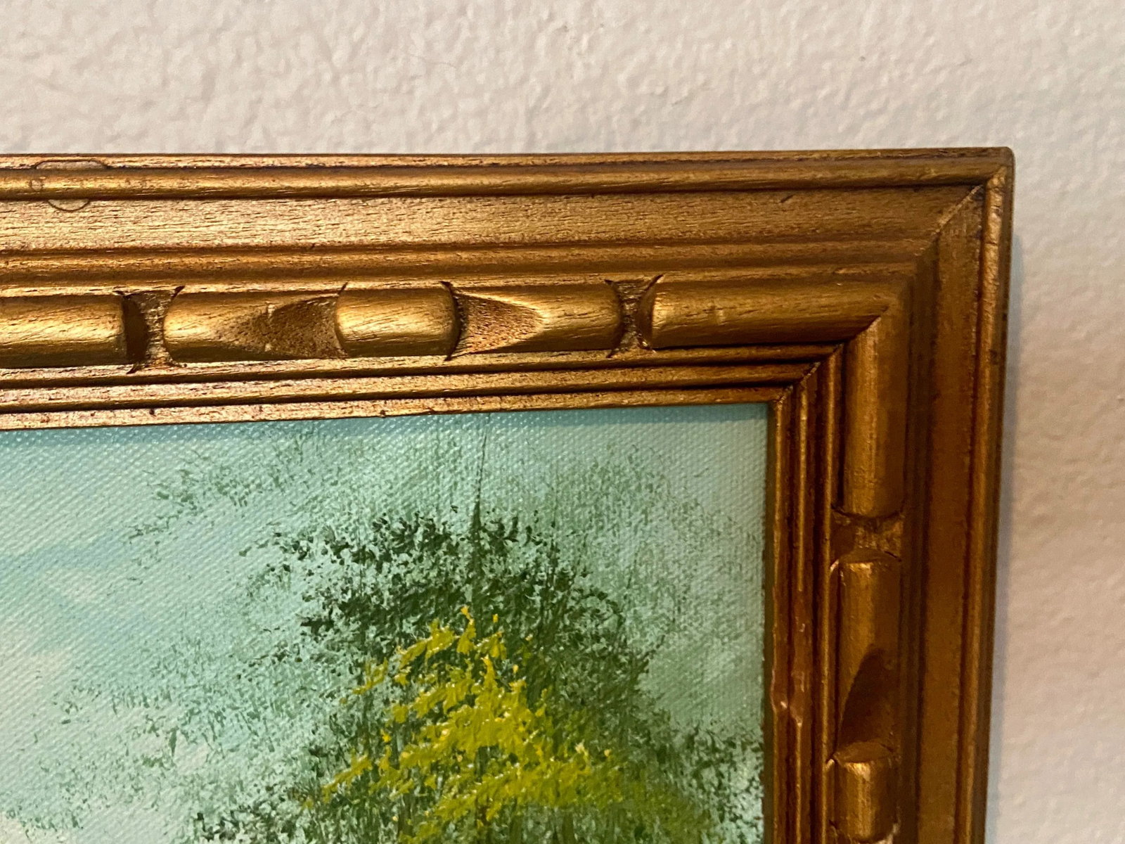 Original Vintage Oil Painting Mountainscape Stream Through the Woods - 3