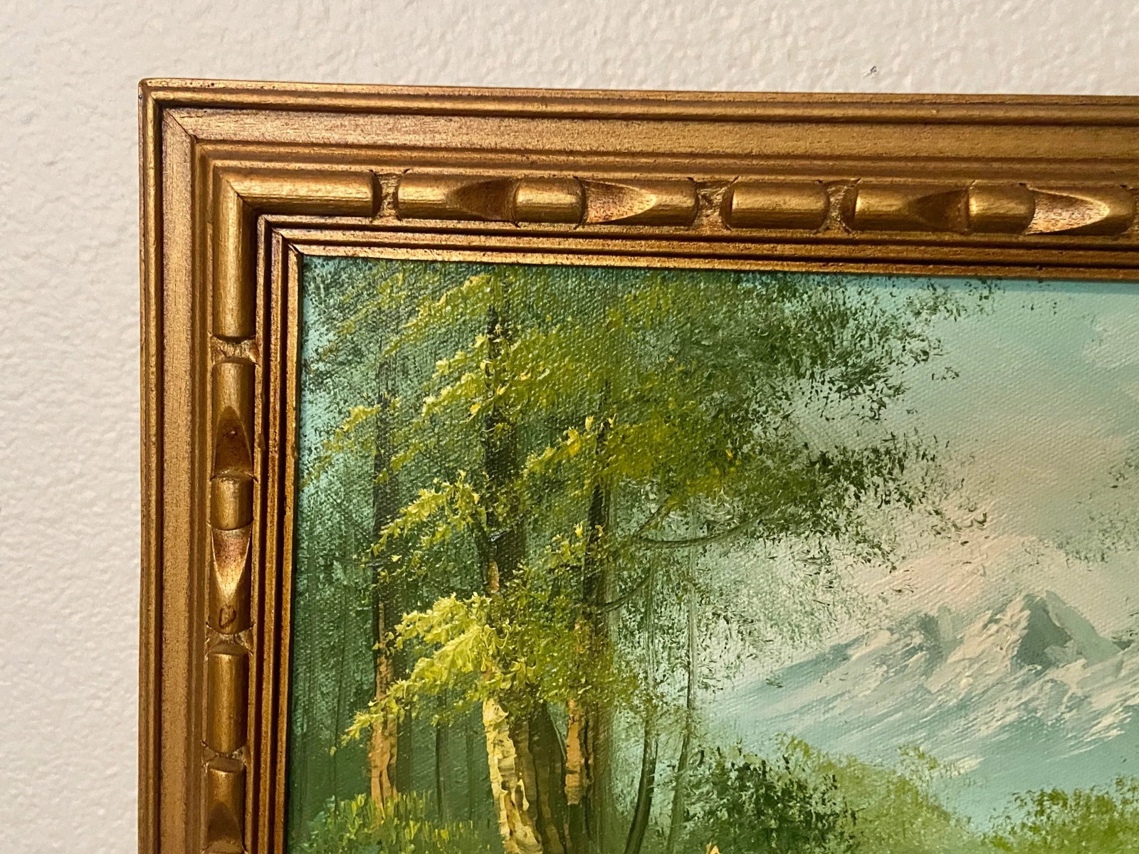 Original Vintage Oil Painting Mountainscape Stream Through the Woods - 7