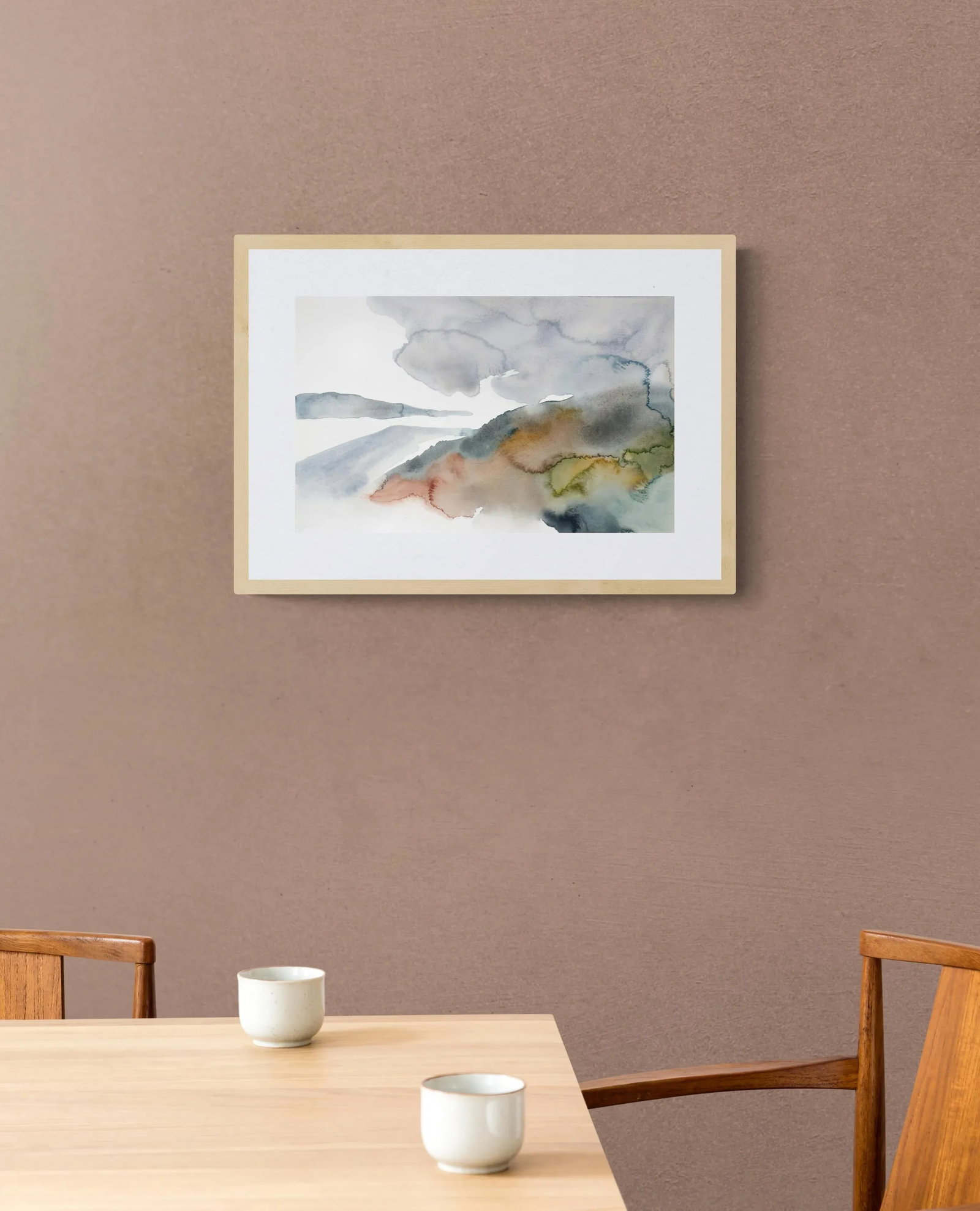 "Autumnal No. 7" Contemporary Original Abstract Mountain Landscape Watercolor Painting by Elizabeth - 2
