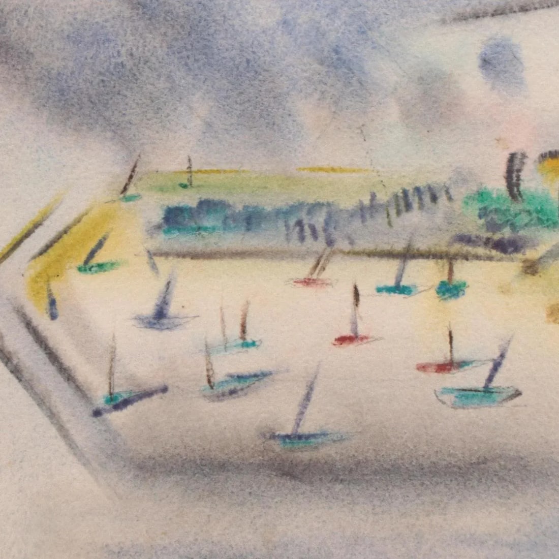 Original Vintage Signed Yngve H. Olsen Landscape Watercolor Painting - 3