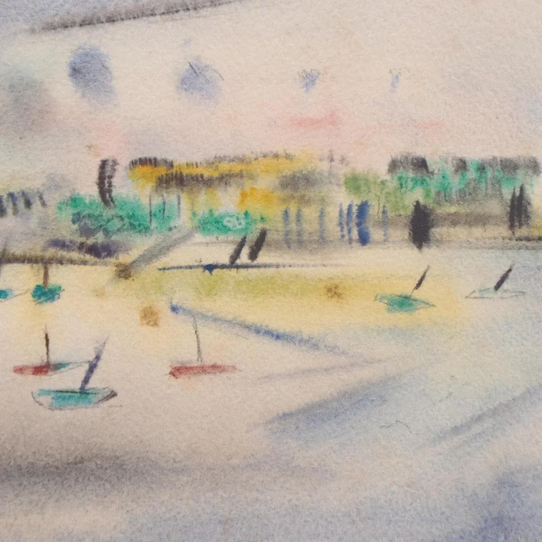 Original Vintage Signed Yngve H. Olsen Landscape Watercolor Painting - 4
