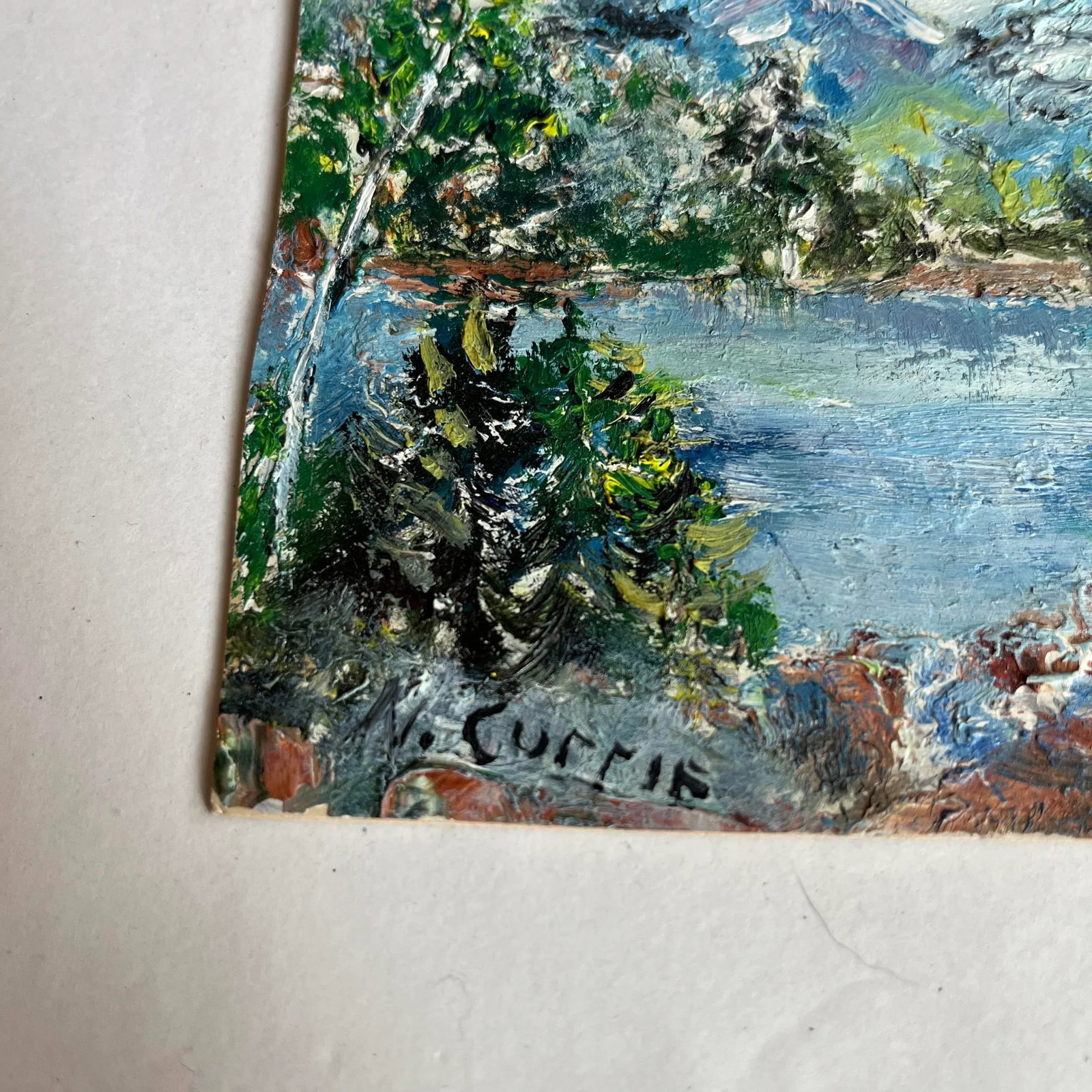 Vintage Oil Painting Summer Mountain Scene - Unframed - 2
