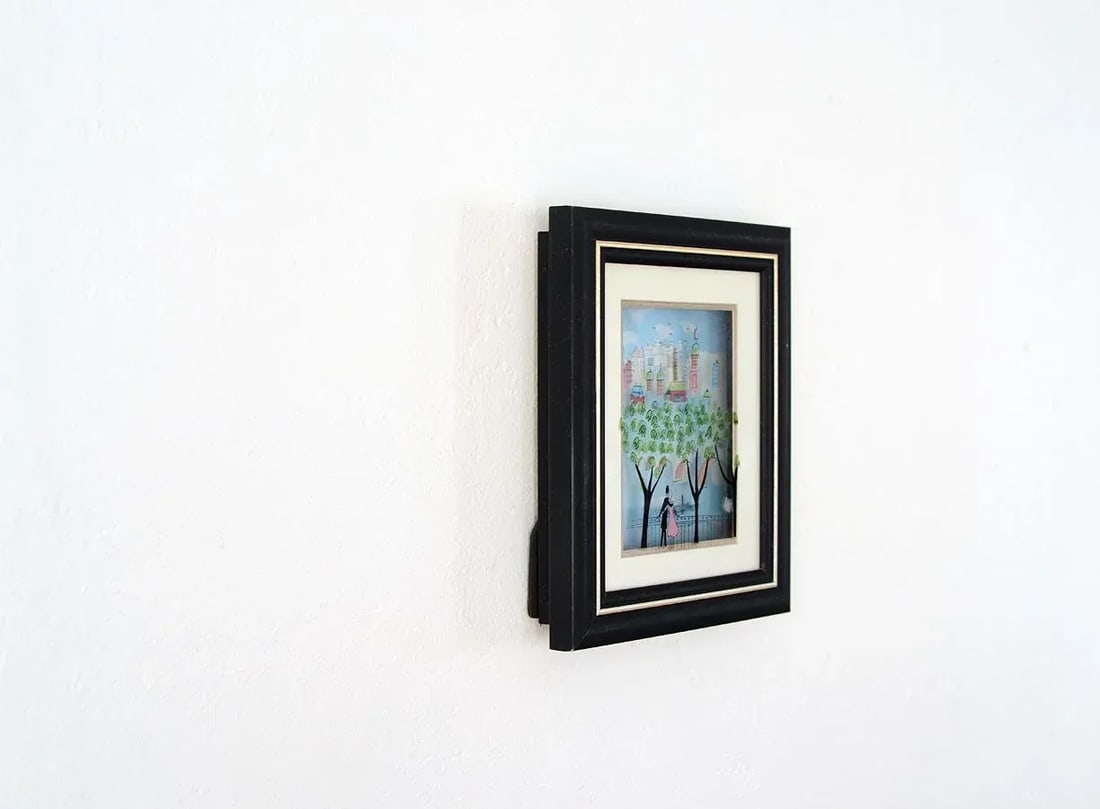 1990s Mid-Century Modern Scenic Cityscape 3-D Vitreography Painting by Jean Pierre Weill - 5