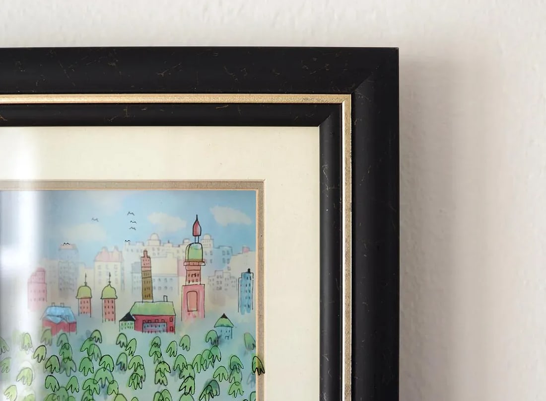 1990s Mid-Century Modern Scenic Cityscape 3-D Vitreography Painting by Jean Pierre Weill - 6