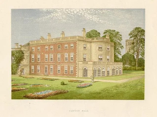 1880s English Manor Home Print, Clifton Hall - 4