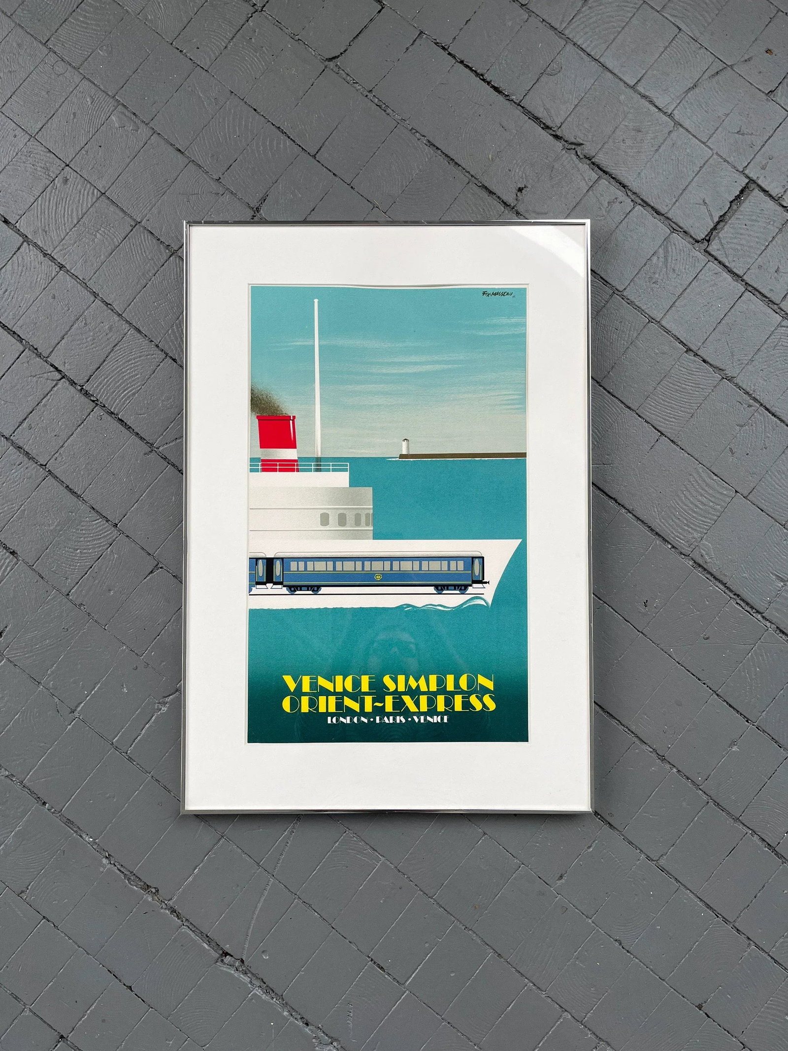 Vintage "Venice Simplon Orient Express" Lithograph Poster, Circa 1980s - 2