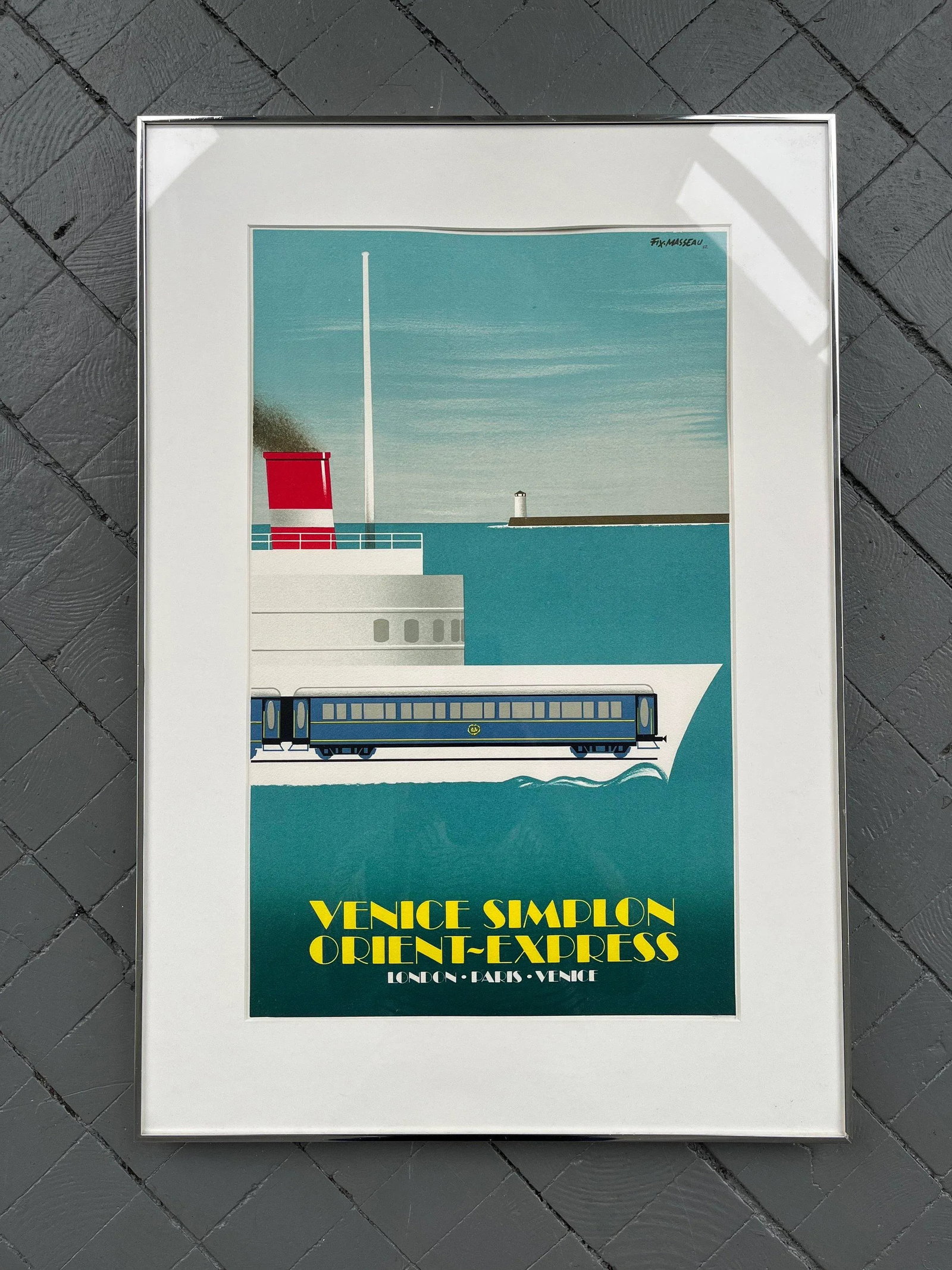 Vintage "Venice Simplon Orient Express" Lithograph Poster, Circa 1980s - 3