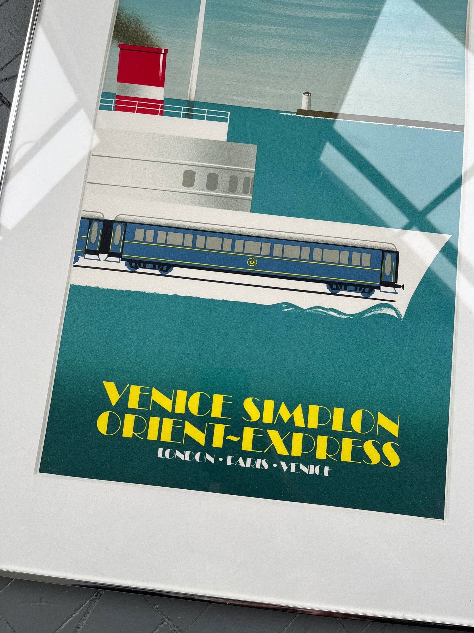 Vintage "Venice Simplon Orient Express" Lithograph Poster, Circa 1980s - 4