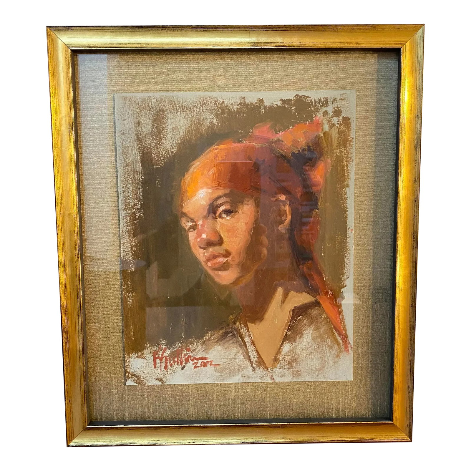 2012 "The Poet" Expressionist Portrait Oil Painting: "The Poet" by Kelly Sullivan is an oil painting on Gessoed Paper. Created in 2012, it features the portrait of a young man. The piece is signed and dated. Condition: Alterations: Original Condition