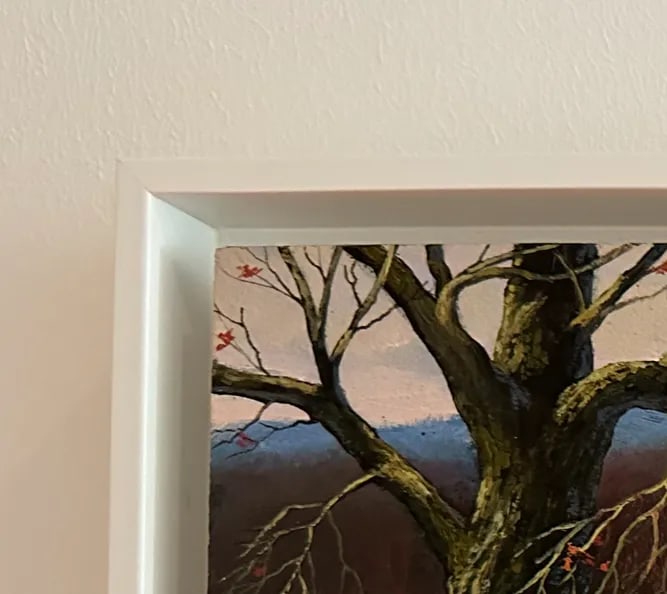 "Vermont Wall With Snow" Realist Landscape Framed Oil Painting - 3