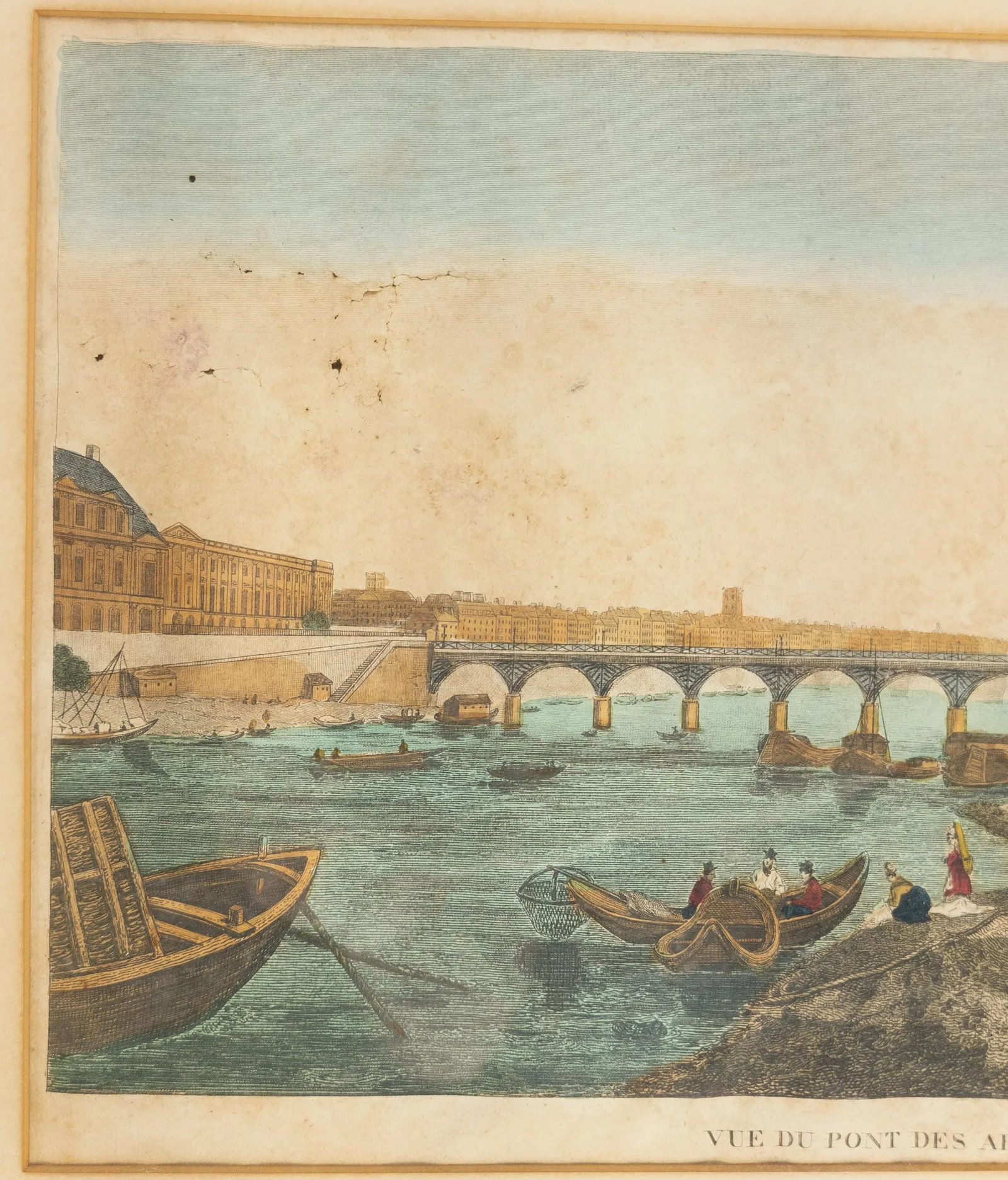 18th or 19th Century French Hand Colored Engraving Print of Paris - 3
