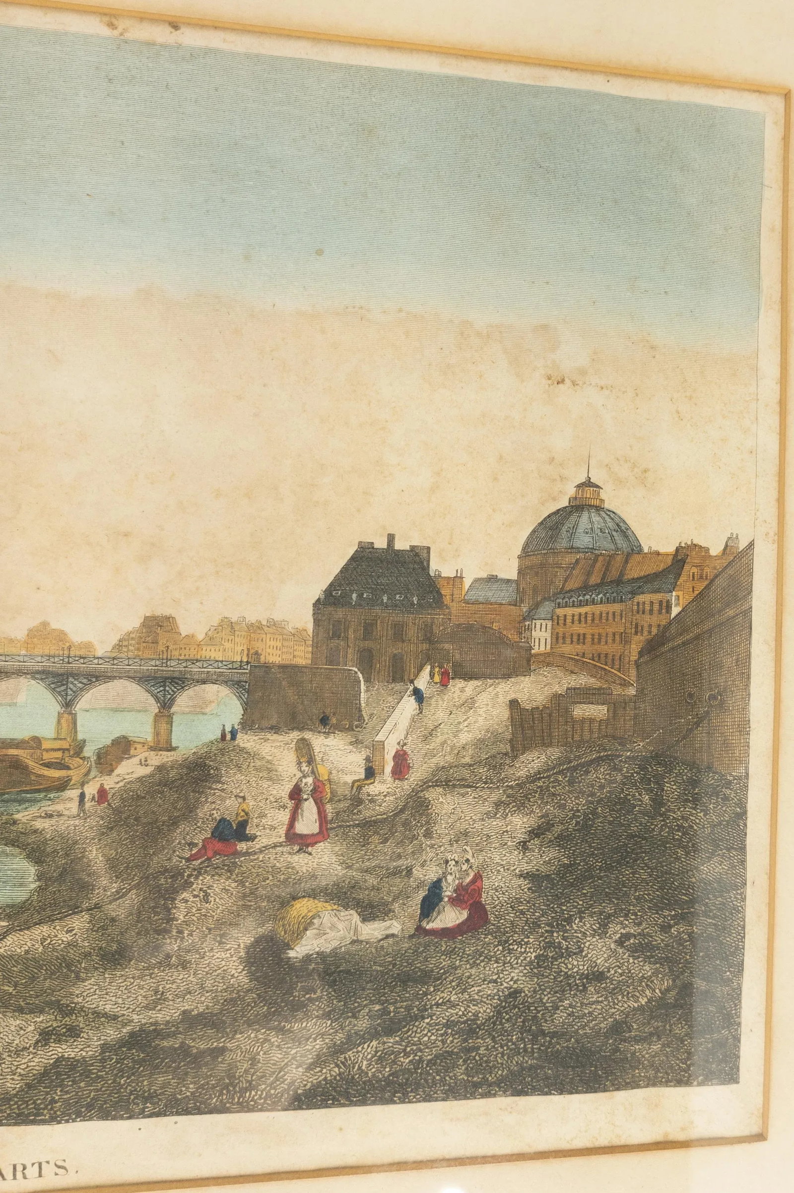 18th or 19th Century French Hand Colored Engraving Print of Paris - 5