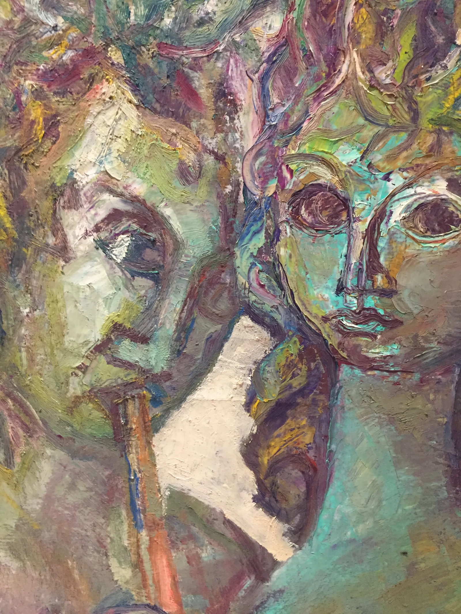 1950's Mid-Century Modern "Reviere Maternite" Painting by David Garfinkiel - 5