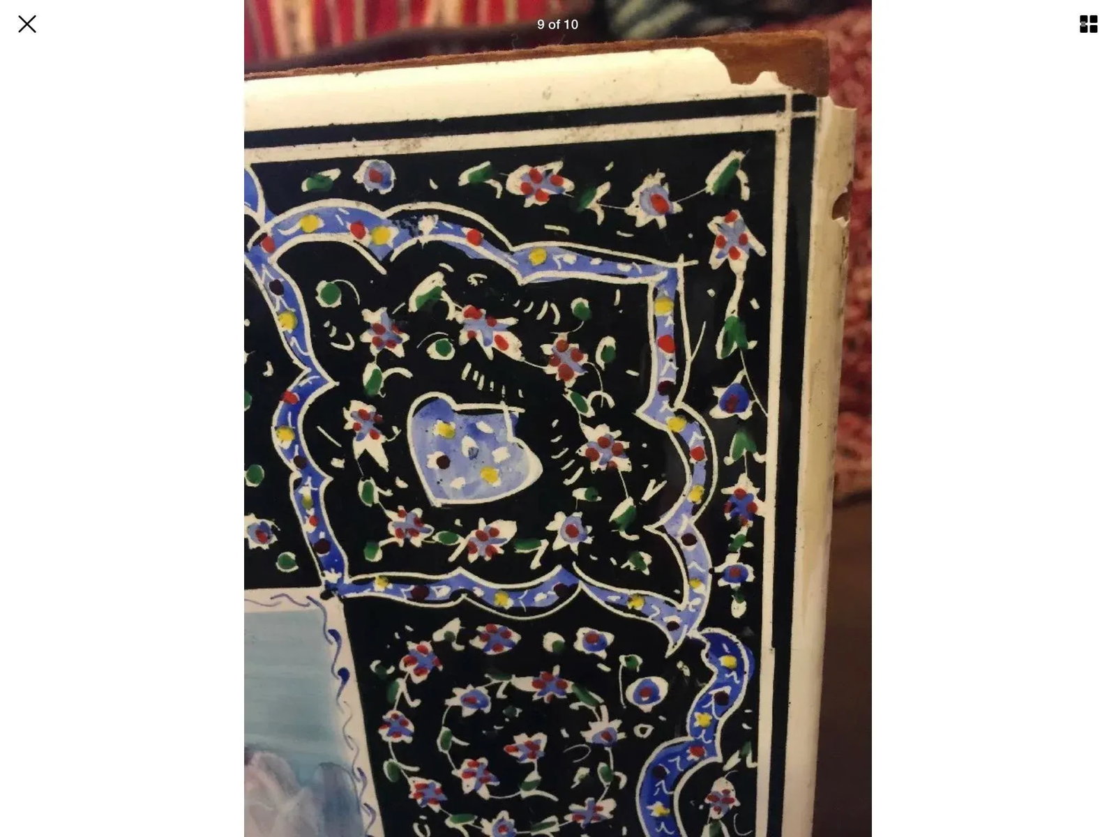 Hand Painted Persian Tile Panel Hunt Scene / Persian Miniature Mosaic Art - 5